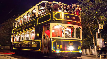 Tramway carriage mobile pop-up store